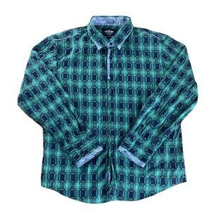 El General Men's 2XL Green Plaid Long Sleeve Button Up Shirt